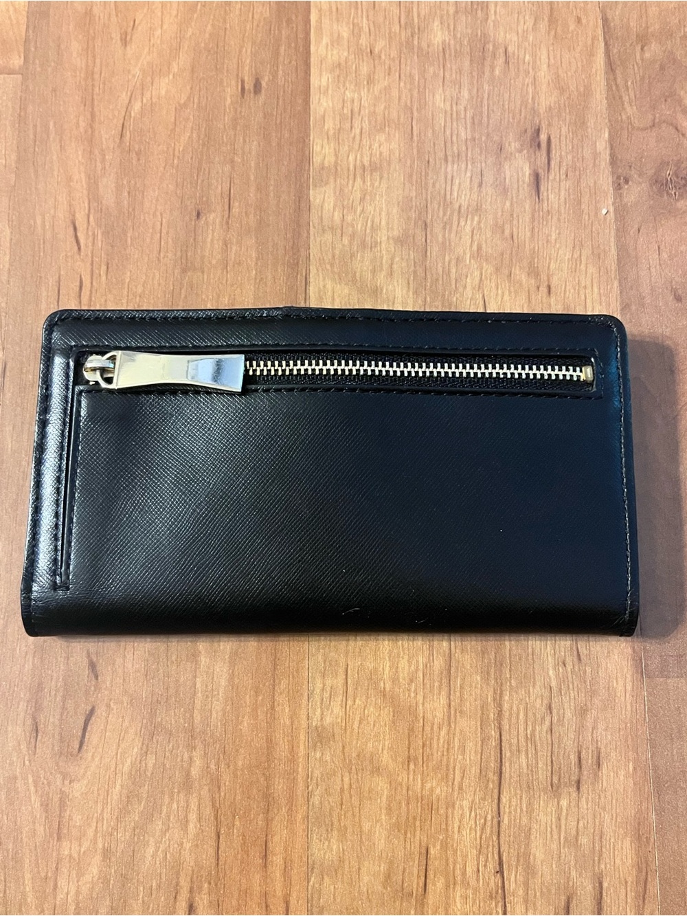 kate spade Black Saffiano Zip Wallet with Gold Logo - Picture 2 of 8